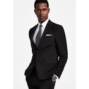 Calvin Klein Men Skinny Fit Wool Blend Suit Jacket Black Size 40L